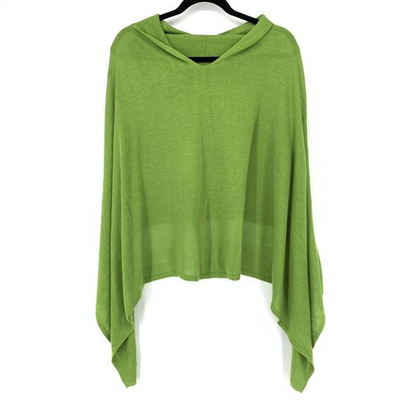 Kenneth Cole Women's S/M Hi Low Crew Neck Sweater Long Sleeve Green - Picture 1 of 5